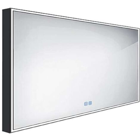 Nimco Spiegel - Spiegel mit LED-Beleuchtung, 120x70 cm, Berührungssensor, schwarz ZPC 13006VX-90