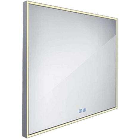Nimco Spiegel - Spiegel mit LED-Beleuchtung, 60x60 cm, Berührungssensor, Aluminium ZP 13066VX