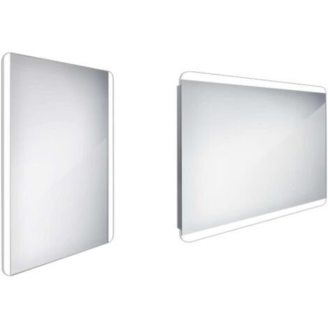 Nimco Spiegel - Spiegel mit LED-Beleuchtung, 60x80 cm, Aluminium ZP 17002
