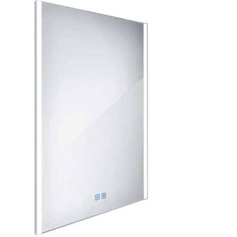 Nimco Spiegel - Spiegel mit LED-Beleuchtung, 60x80 cm, Berührungssensor, Aluminium ZP 11002VX