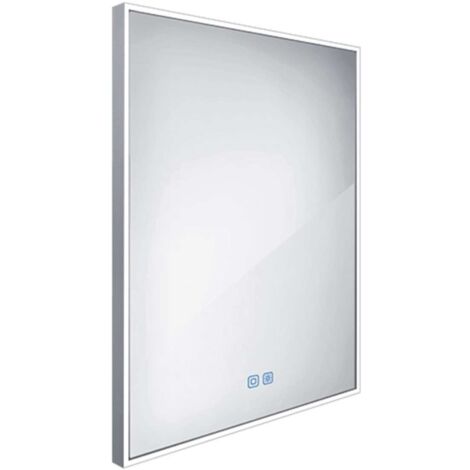 Nimco Spiegel - Spiegel mit LED-Beleuchtung, 60x80 cm, Berührungssensor, Aluminium ZP 13002VX