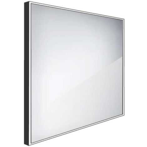 Nimco Spiegel - Spiegel mit LED-Beleuchtung, 70x70 cm, Aluminium/schwarz ZPC 13077-90