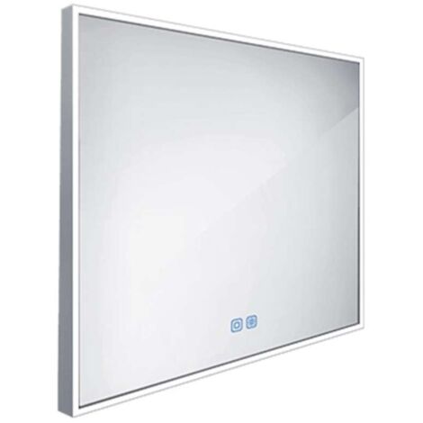 Nimco Spiegel - Spiegel mit LED-Beleuchtung, 80x70 cm, Berührungssensor, Aluminium ZP 13003VX
