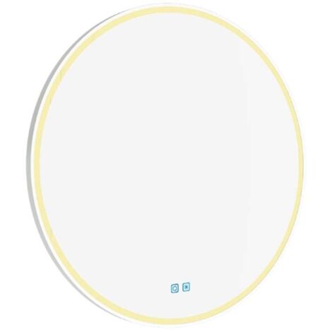 Nimco Spiegel - Spiegel mit LED-Beleuchtung, Durchmesser 60 cm, Berührungssensor, weiß ZPB 28000RVX-05