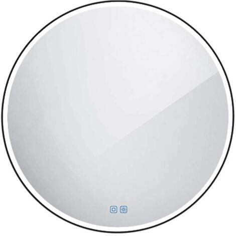 Nimco Spiegel - Spiegel mit LED-Beleuchtung, Durchmesser 80 cm, Berührungssensor, schwarz ZPC 28002RVX-90