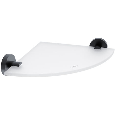 Nimco Tablette d'angle pour salle de bain, verre dépoli, noir mat, Unix noir mat UNC 13091RB-90