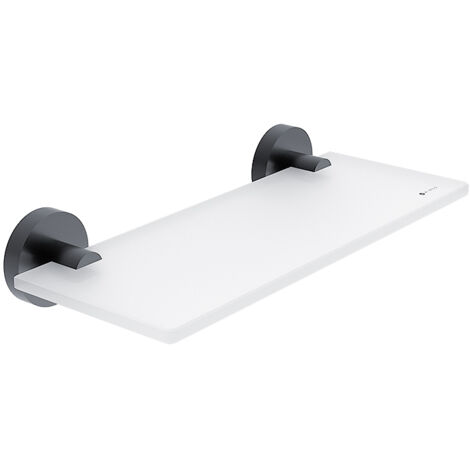 Nimco Tablette de salle de bain L. 30 cm verre dépoli, noir mat, Unix noir mat UNC 13091B-30-90