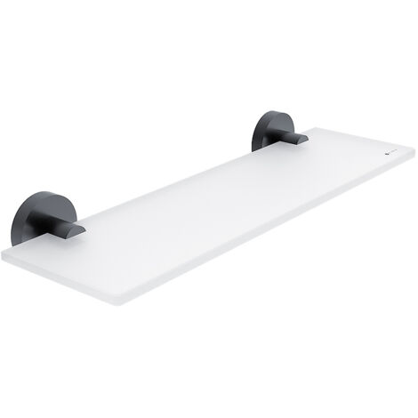 Nimco Tablette de salle de bain L. 40 Cm Verre Satiné, noir mat, Unix noir mat UNC 13091B-40-90