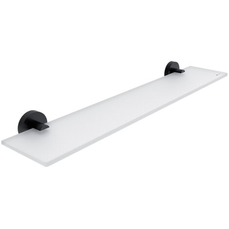 Nimco Tablette de salle de bain L. 60 Cm Verre Satiné, noir mat, Unix noir mat UNC 13091B-60-90