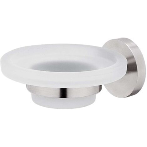Nimco Unix - Dispensador de jabón con soporte, cristal esmerilado/acero inoxidable tallado UNM 13059W-10