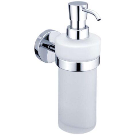 Nimco Unix - Distributore di sapone con supporto, 250 ml, vetro smerigliato/cromo UN 13031W-26