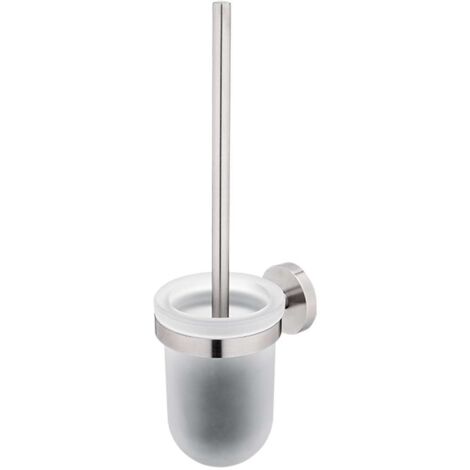 Nimco Unix - Escobillero con soporte, cristal esmerilado / acero inoxidable cepillado UNM 13094WN-10