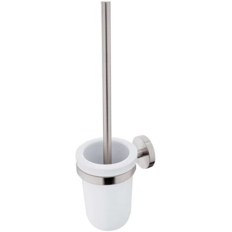 Nimco Unix - Escobillero de pared, con soporte, acero inoxidable cepillado UNM 13094KU-10