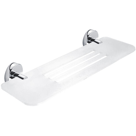 Nimco Unix étagère de salle de bain avec trous, blanc mat, 40 cm UN X340-26