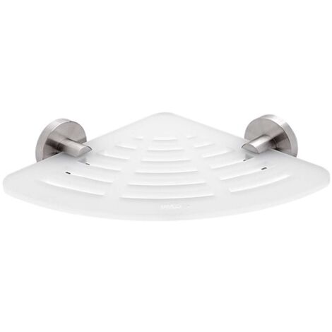 Nimco Unix - IXI scaffale angolare, 23 cm, plexiglass opaco/acciaio inox lucidato UNM X211-10