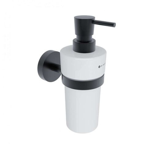 Nimco Unix - Jabonera con soporte, cerámica/negro mate UNC 13031KN-T-90
