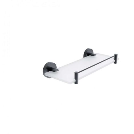 Nimco Unix - Mensola, 30 cm, vetro satinato/nero opaco UNC 13091BX-30-90