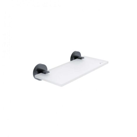 Nimco Unix - Mensola, lunghezza 20 cm, vetro satinato/nero opaco UNC 13091B-20-90