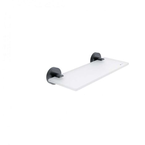 Nimco Unix - Mensola, lunghezza 30 cm, vetro satinato/nero opaco UNC 13091B-30-90