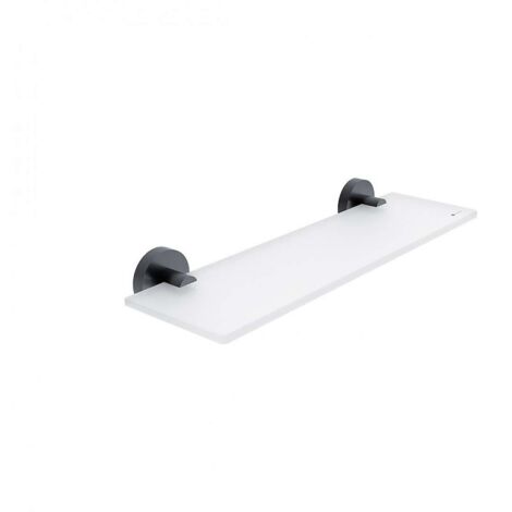 Nimco Unix - Mensola, lunghezza 40 cm, vetro satinato/nero opaco UNC 13091B-40-90