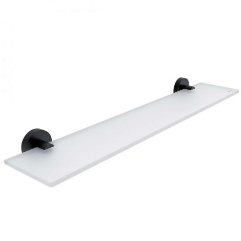 Nimco Unix - Mensola, lunghezza 60 cm, vetro satinato/nero opaco UNC 13091B-60-90