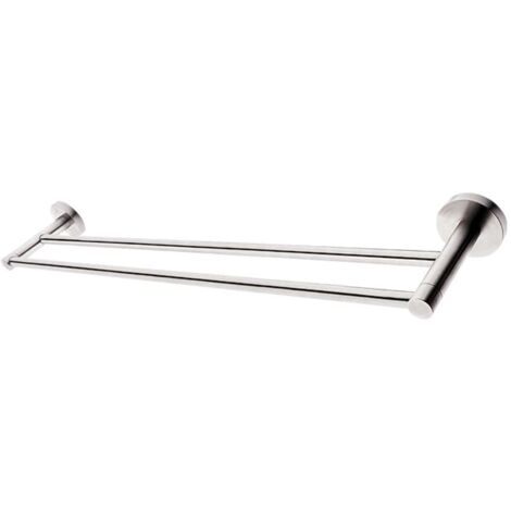 Nimco Unix - Porta asciugamani doppio, lunghezza 65 cm, acciaio inox spazzolato UNM 13061D-10
