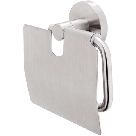 Nimco Unix - Porta carta igienica con coperchio, acciaio inox spazzolato UNM 13055B-10