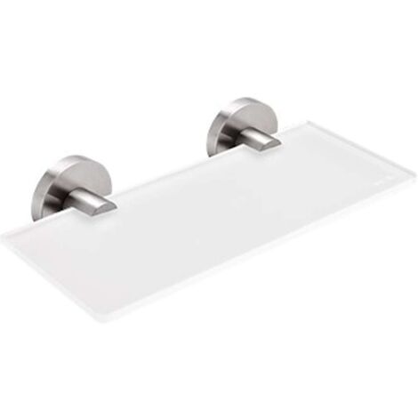 Nimco Unix - Ripiano, lunghezza 20 cm, vetro smerigliato/acciaio inox tagliato UNM 13091B-20-10