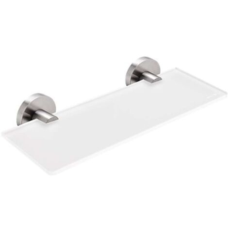 Nimco Unix - Ripiano, lunghezza 30 cm, vetro smerigliato/acciaio inox tagliato UNM 13091B-30-10