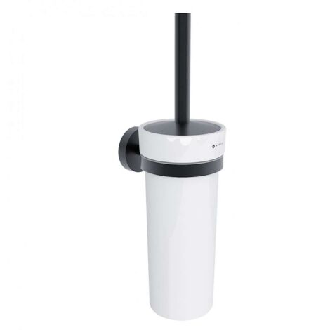 Nimco Unix - Scopino WC con supporto a parete, ceramica/nero opaco UNC 13094K-90