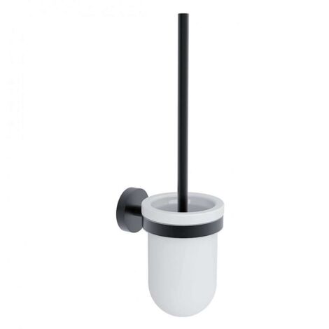 Nimco Unix - Scopino WC con supporto a parete, ceramica/nero opaco UNC 13094KU-90