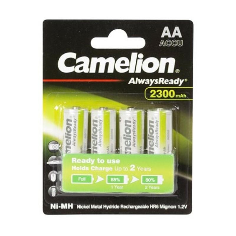 NiMH AA/R6 1.2V-2300mAh (4/carte) 'alwaysready™' - Camelion