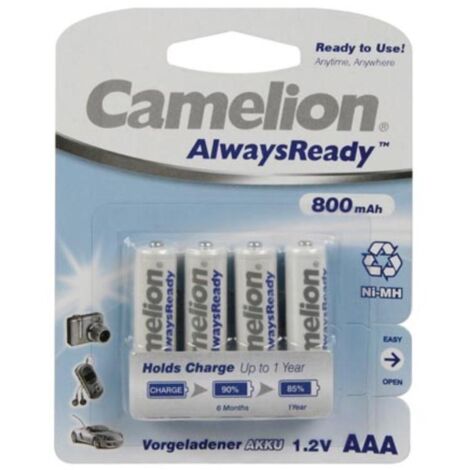 NiMH AAA 1,2 V-800 mAh (4/scheda) 'ALWAYSREADY™'