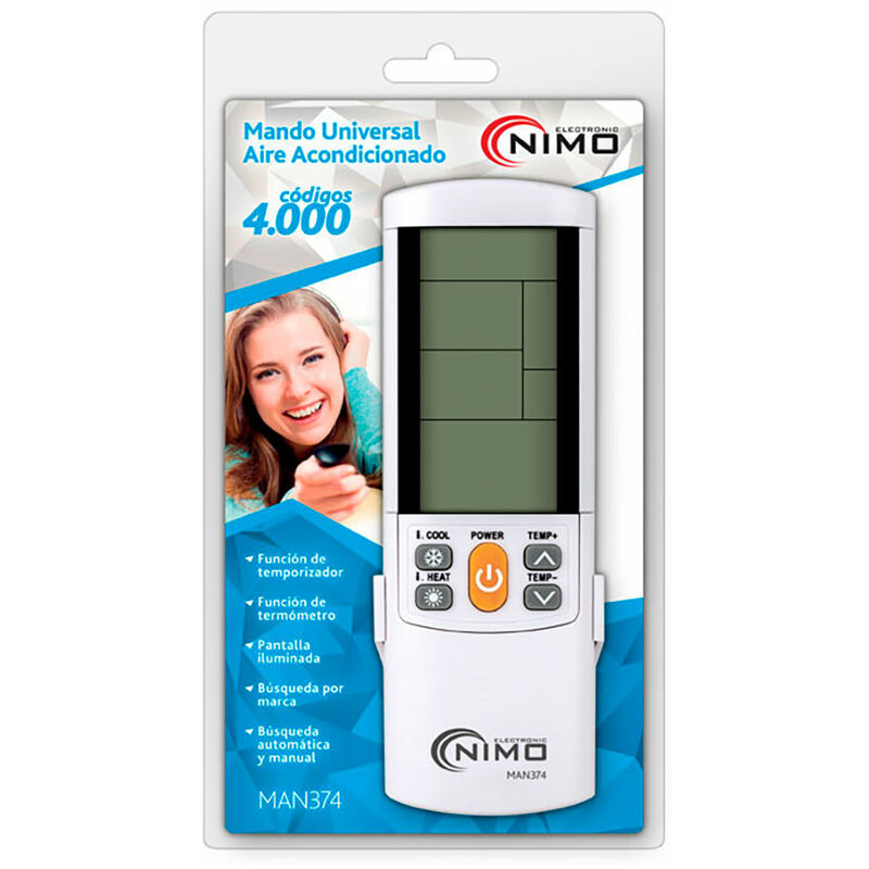 

Mando universal para aire acondicionado con 4000 códigos - Nimo