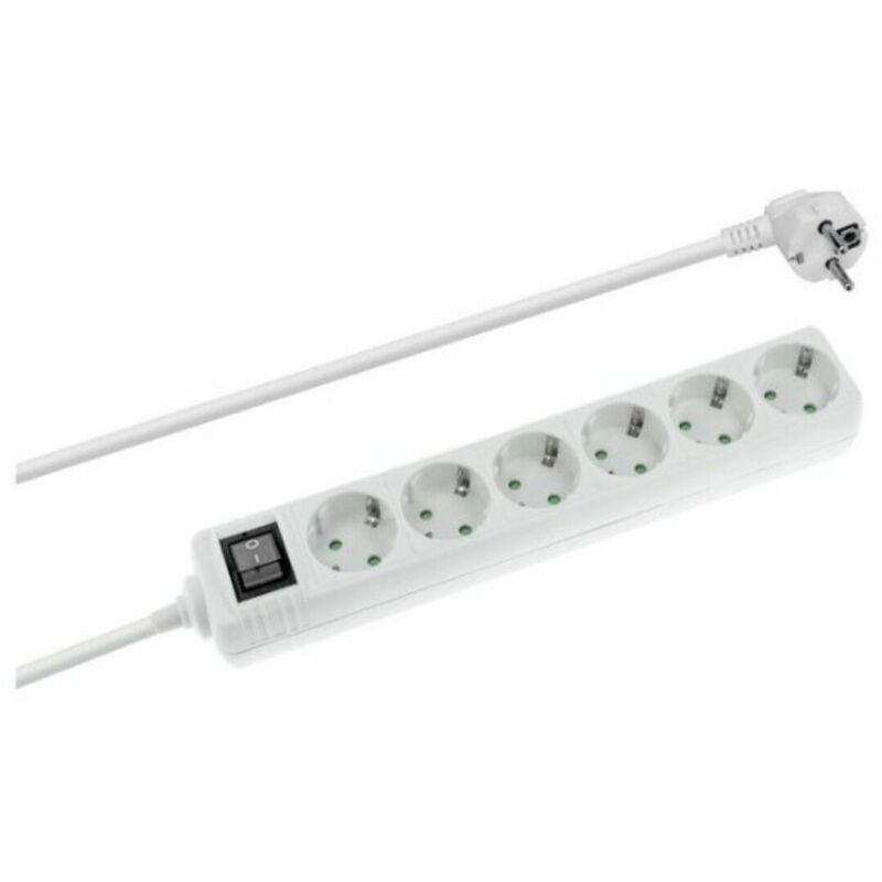 

Regleta Enchufes 6 Tomas con Interruptor Blanco 1,5 m - Nimo