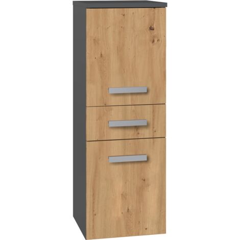 NINA - Bathroom cabinet 2 doors + 1 drawer - 30x30x85cm - Low bathroom storage column