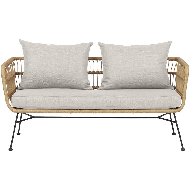 Ebuy24 - Nina Gartensofa 2 Pers. Inkl. Auflagen, Beige.