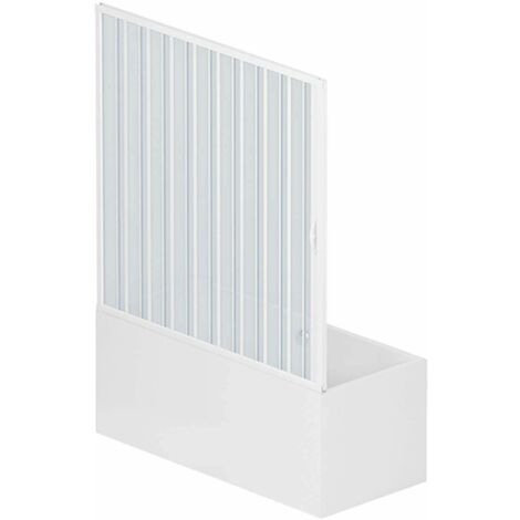 Mampara de bañera pared plegable de pvc apertura lateral blanco h 150