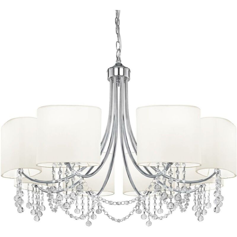 Nina - 8 Light Multi Arm Chandelier Chrome Finish, E14 - Searchlight