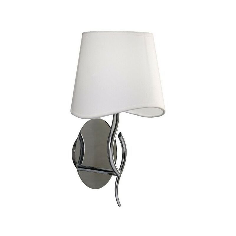 Inspired Mantra - Ninette - Wall Lamp Switched 1 Light E14, Polished Chrome with Ivory White Shade