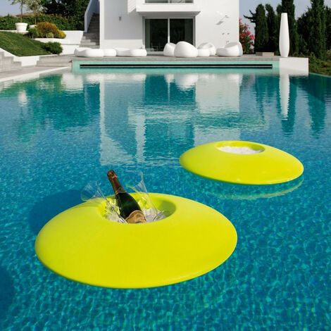 Ninfea  Bianco - Ø57 x H29 cm glassette porta bottiglie bere galleggiante per piscina hotel albergo casa originale Plust in polietilene