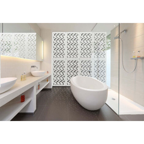 NINJA - Panneau ajouré en PVC - Brise-soleil - Couleur : blanc - Dimension : 73x148 cm
