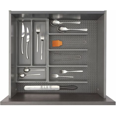 Ninka Besteckeinsatz mit Trenner Basis-Set 2 Tiefe 500/550mm, dunkelgrau