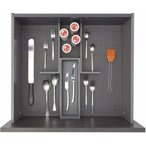 Ninka Besteckeinsatz mit Trenner Basis-Set 5 Tiefe 500/550mm, dunkelgrau
