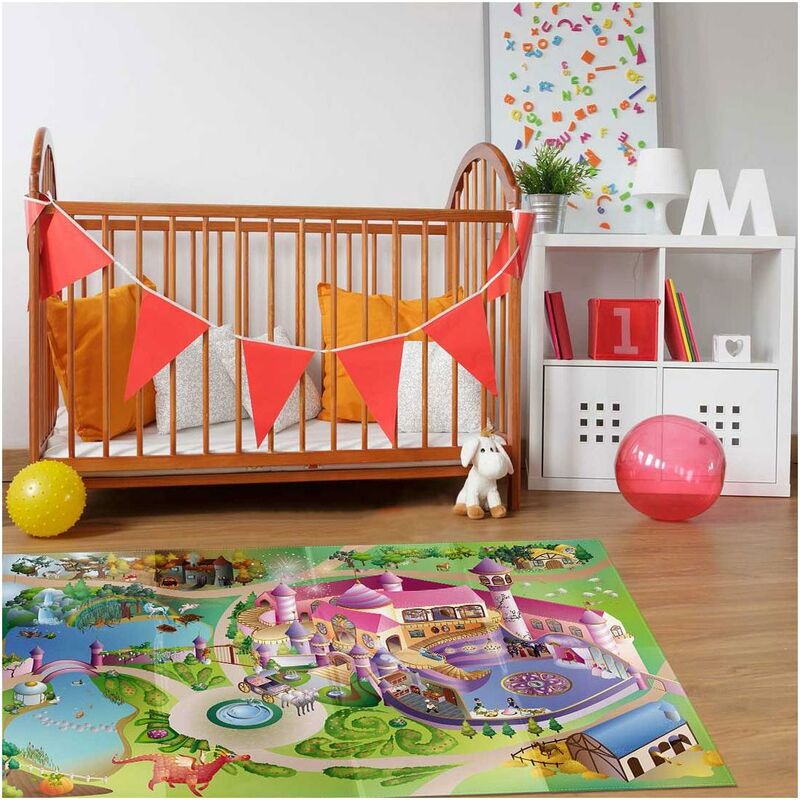 

Alfombra de circuito de princesa para niños en poliéster multicolor - Multicolore