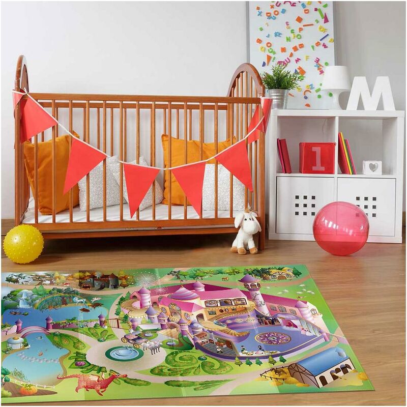 

Dezenco - Alfombra infantil princesa en poliéster multicolor - Multicolore