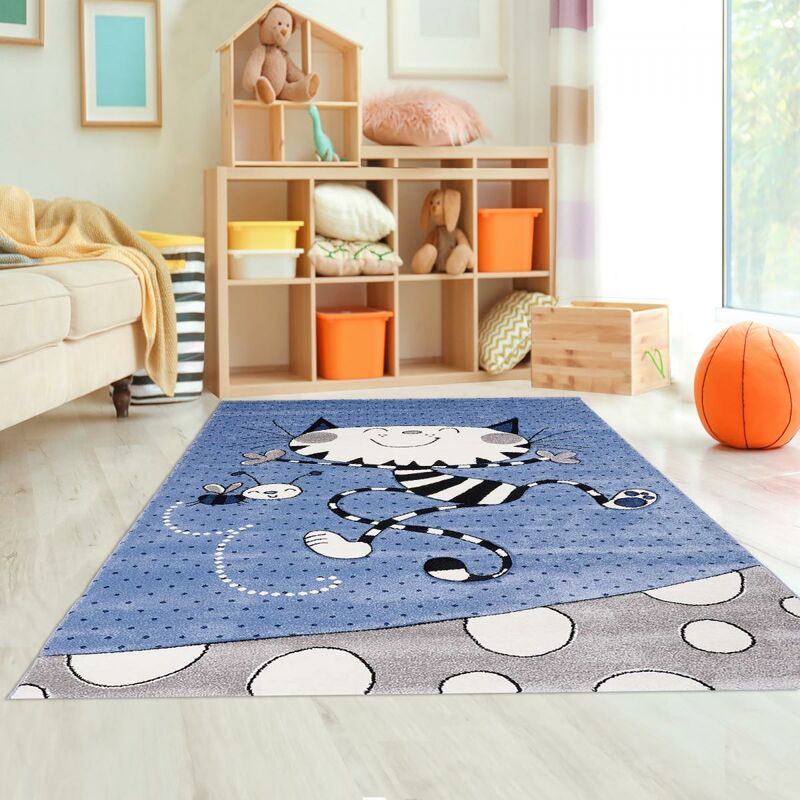 

niño 120x170 cm alfombra rectangular AMARITA Blue Room adecuado para calefacción por suelo radiante - Bleu