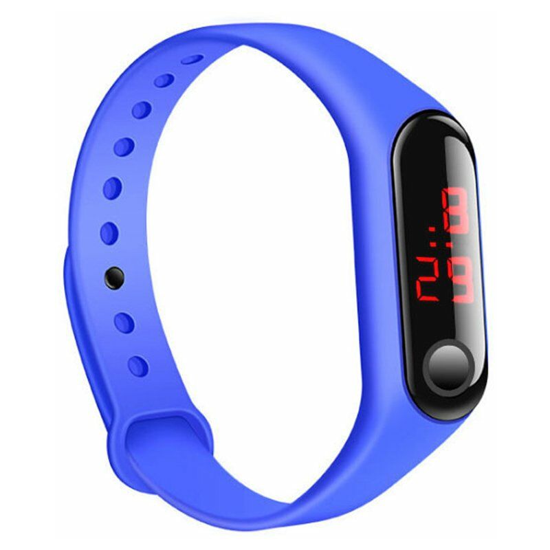 

Happyshopping - Ninos LED tres generaciones de reloj electronico de pulsera de mijo, pulsera de silicona deportiva,azul