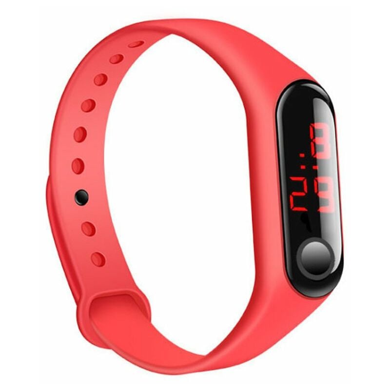 

Happyshopping - Ninos LED tres generaciones de reloj electronico de pulsera de mijo, pulsera de silicona deportiva,rojo