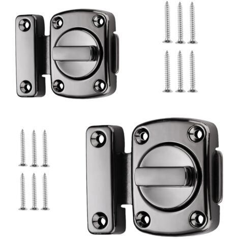 (nior) Lot de 2 loquets de porte pivotants en alliage de zinc brossé avec vis